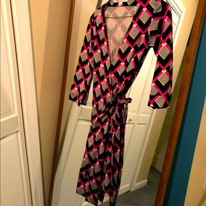 DVF Wrap Dress Geometric Patter
